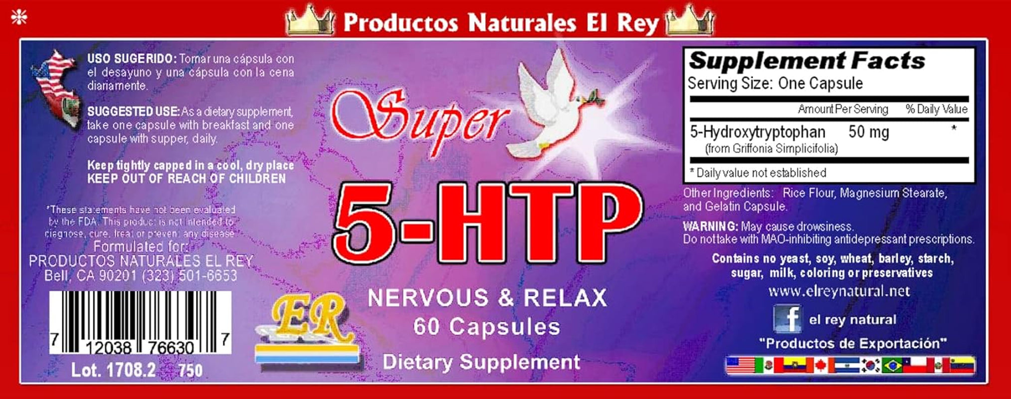 5-HTP El Rey (5-Hidroxitriptófano)