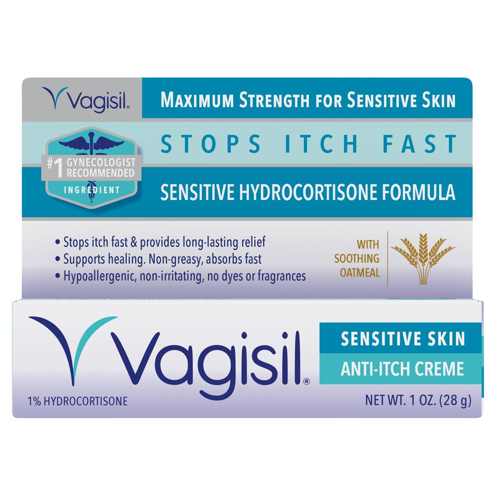 Vagisil Anti-Itch Vaginal Cream, Maximum Strength, Sensitive Skin, 1 Oz.