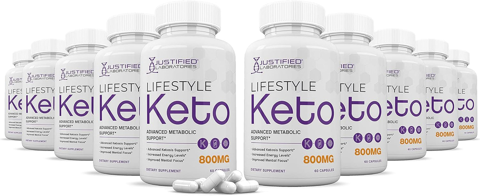 (10 Pack) Lifestyle Keto 800MG Includes Patented Gobhb® Exogenous Ketones Advanced Ketosis Support for Men Women 600 Capsules