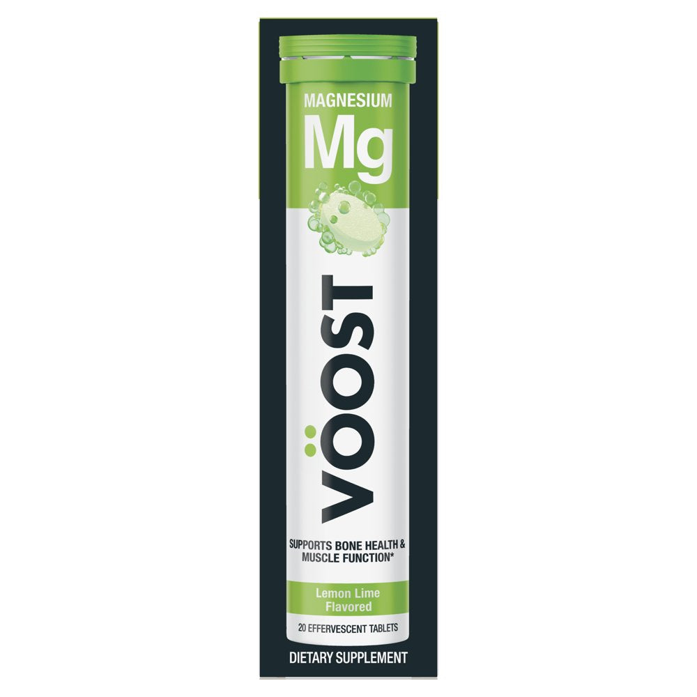 VOOST Magnesium Vitamin Supplement, Effervescent Vitamin Drink Tablet, Lemon Lime Flavor, 20 Ct