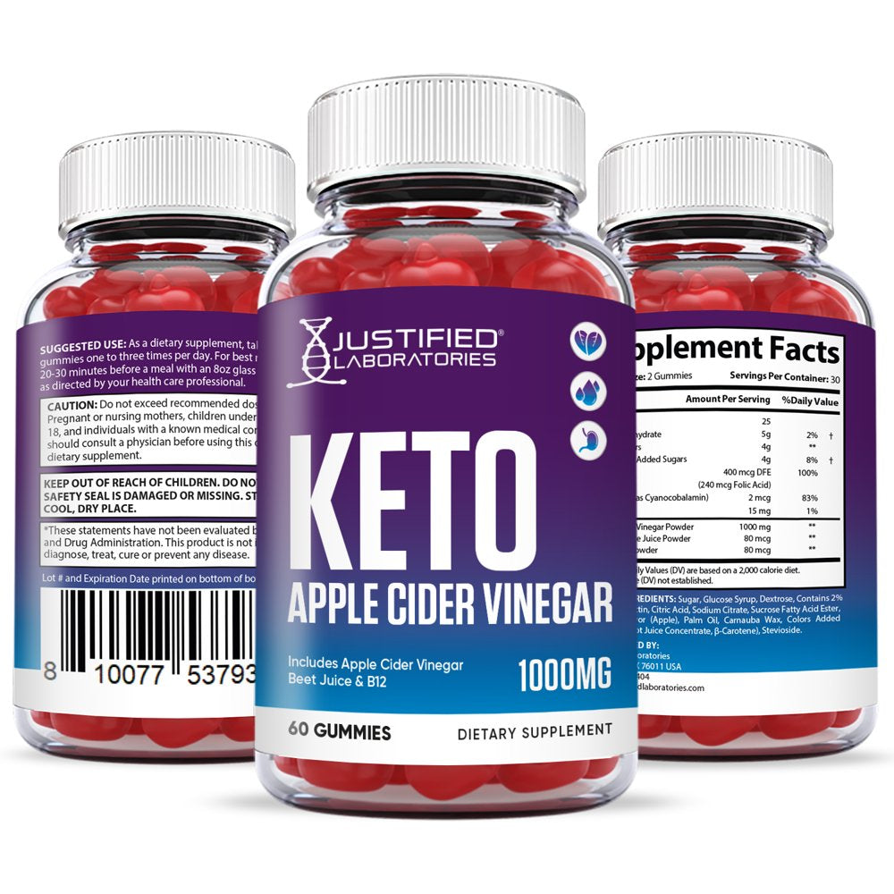 (5) Keto Apple Cider Vinegar Gummies 1000MG 300 Gummies Supplement