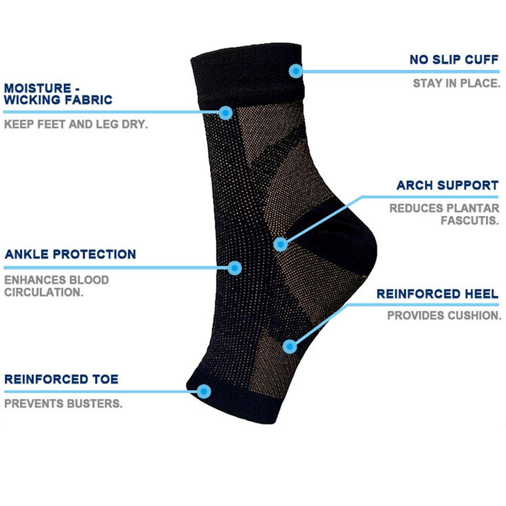 Neuropathy Socks for Women and Men, 4Pairs Soothe Relief Compression Socks, Fitness Compression Socks Elastic Cycling Socks Ankle Brace for Plantar Fasciitis Sleeve Soothe