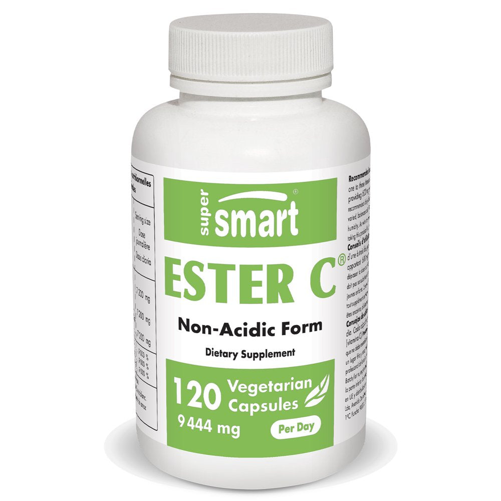 Supersmart - Ester C 9444 Mg per Day (Vitamin C) - with Ascorbic Acid - Antioxidant & Immune Support Supplement | Non-Gmo & Gluten Free - 120 Vegetarian Capsules