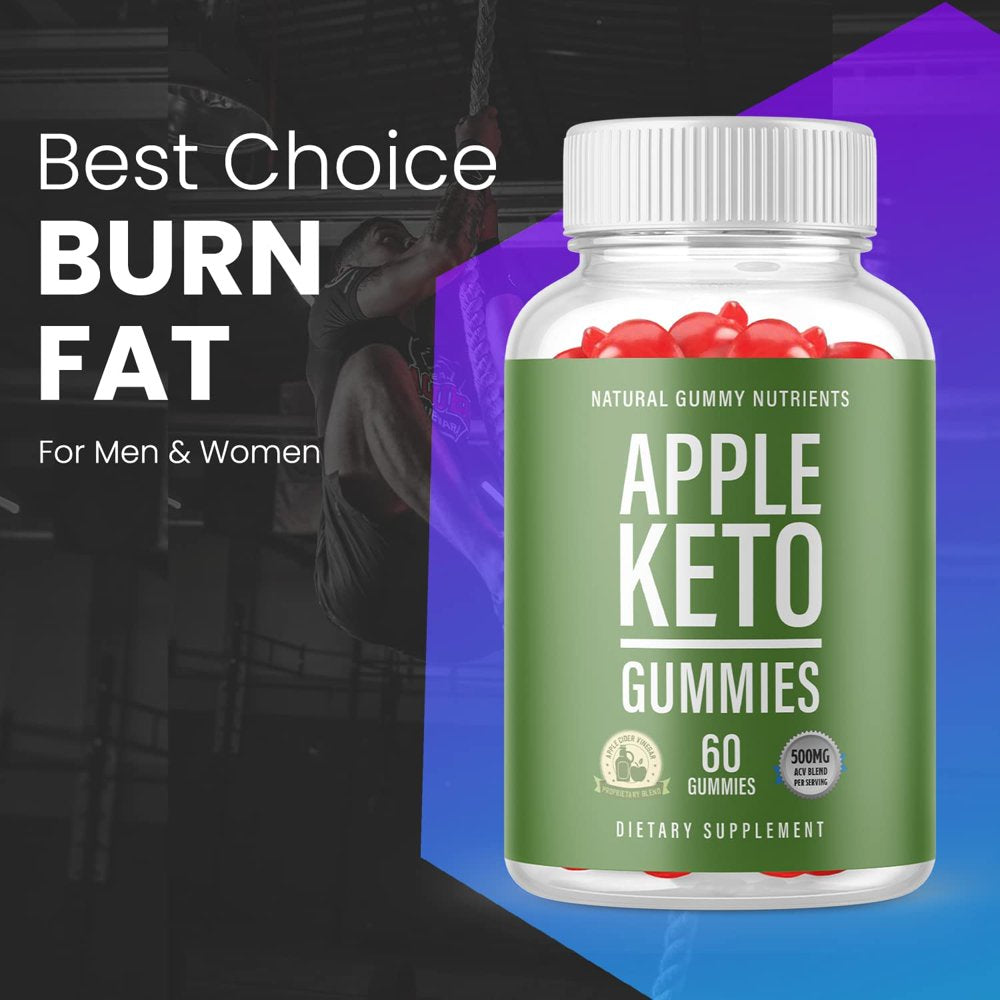 (1 Pack) Apple Keto Gummies - Supplement for Weight Loss - Energy & Focus Boosting Dietary Supplements for Weight Management & Metabolism - Fat Burn - 60 Gummies