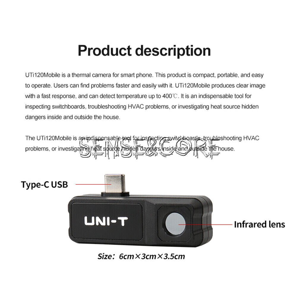 Uti120 Thermal Imager Infrared Thermal Imaging Camera for Adroid IOS Smart Phone