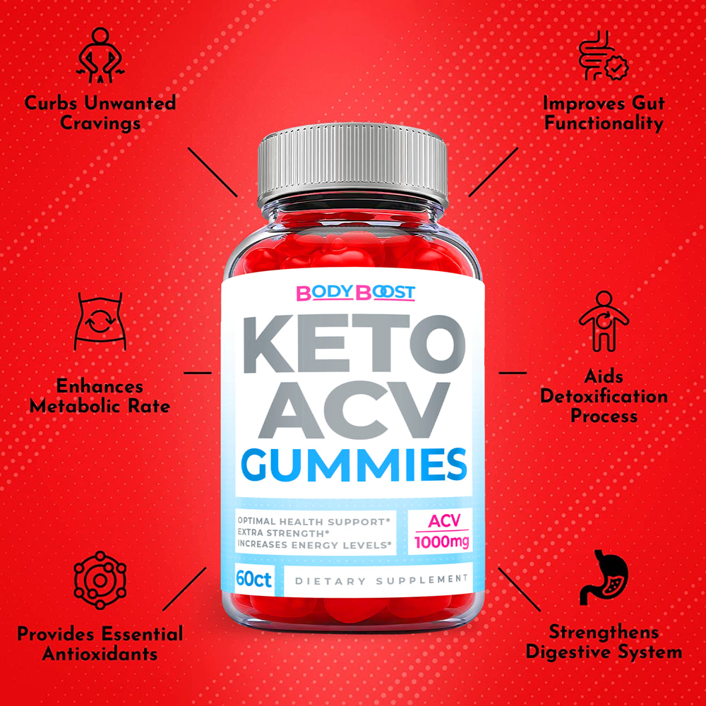 (1 Pack) Body Boost Keto ACV Gummies - Supplement for Weight Loss - Energy & Focus Boosting Dietary Supplements for Weight Management & Metabolism - Fat Burn - 60 Gummies