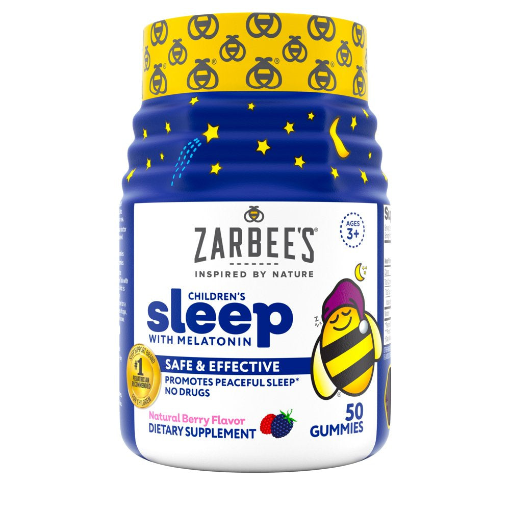 Zarbee’S Kids Sleep 1Mg Melatonin Gummies, Non-Habit Forming, Berry, 50Ct