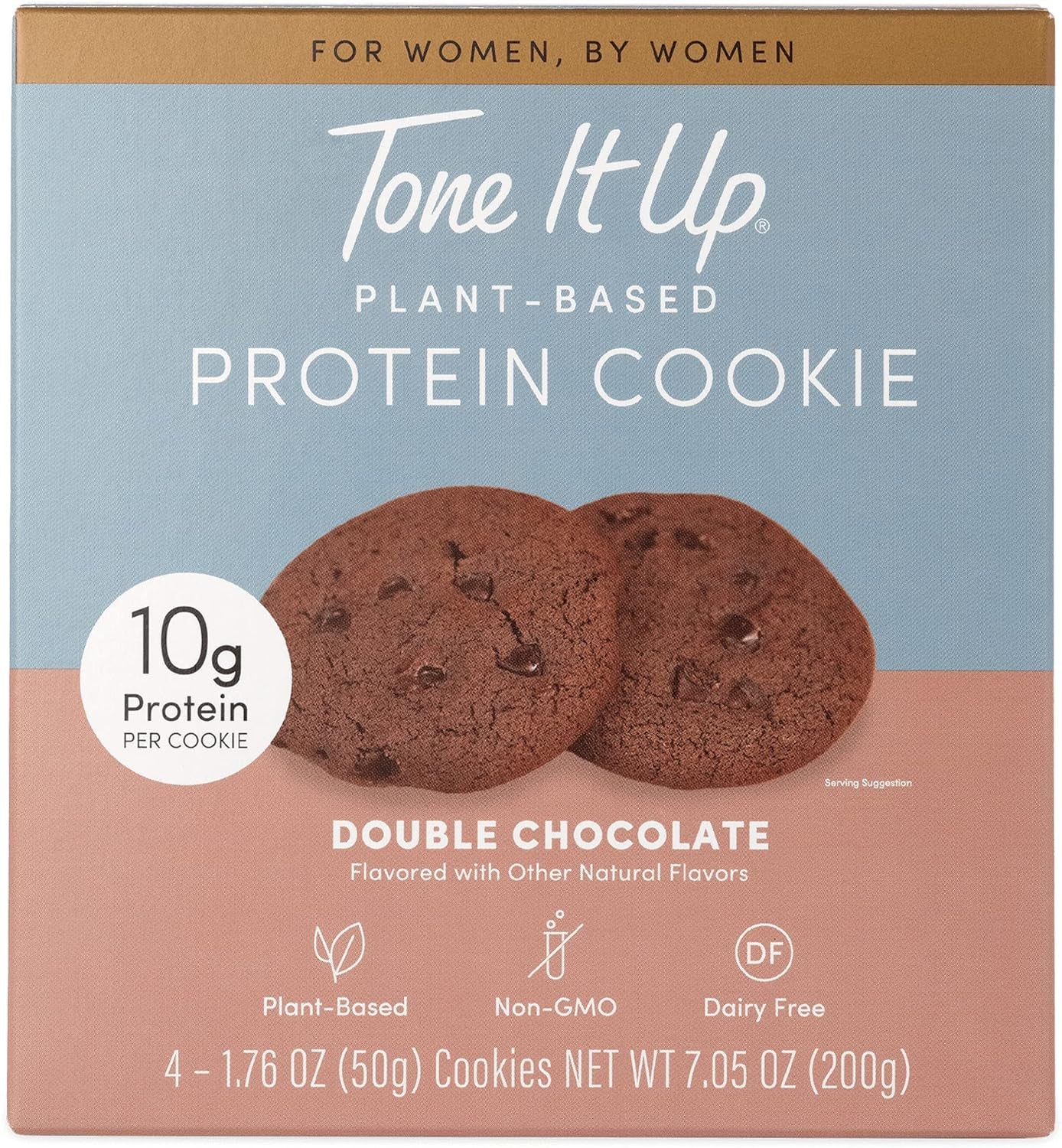 Tone It up Protein Cookies - Plant Based Pea Protein, Non-Gmo, Gluten-Free, Dairy Free Nutrition I 10G of Protein (4 Count) – Double Chocolate Chip