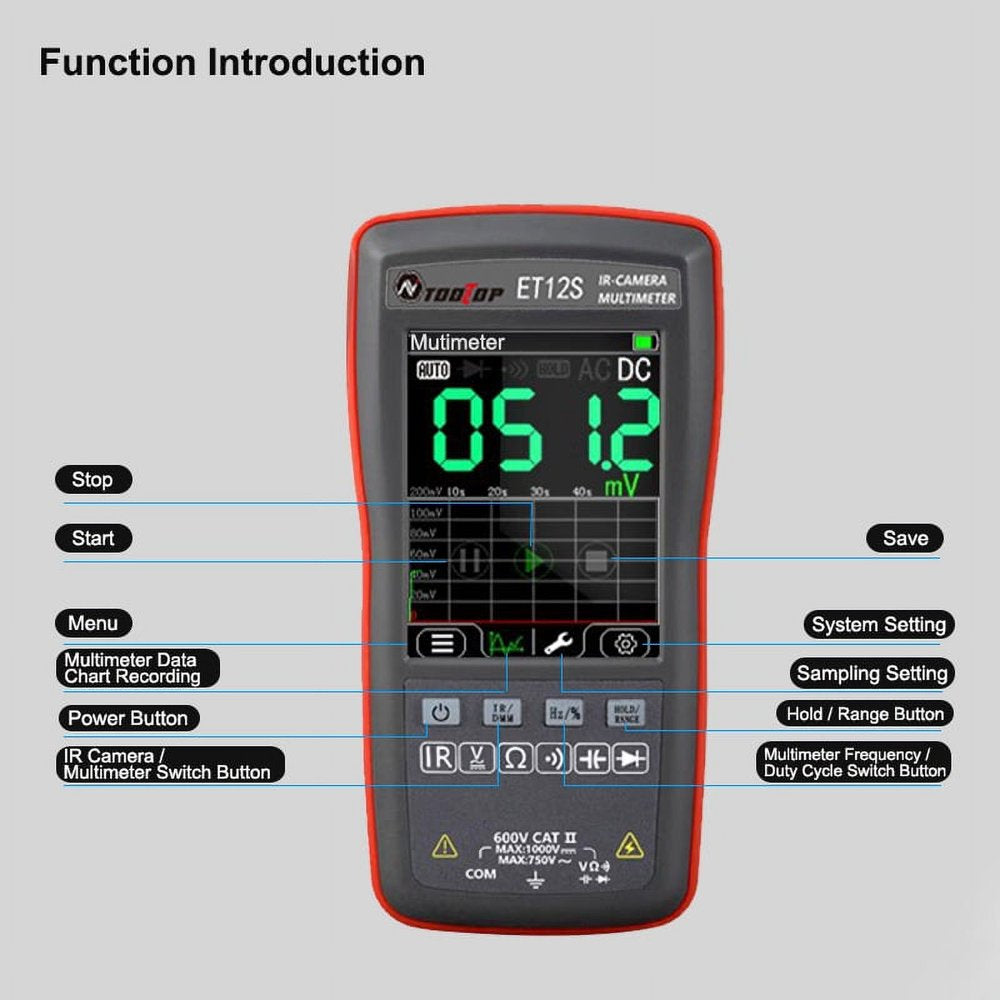 Diymore 2 in 1 Thermal Imager Multimeter 2.8'' Touch Screen IR Thermal Camera Multimeter