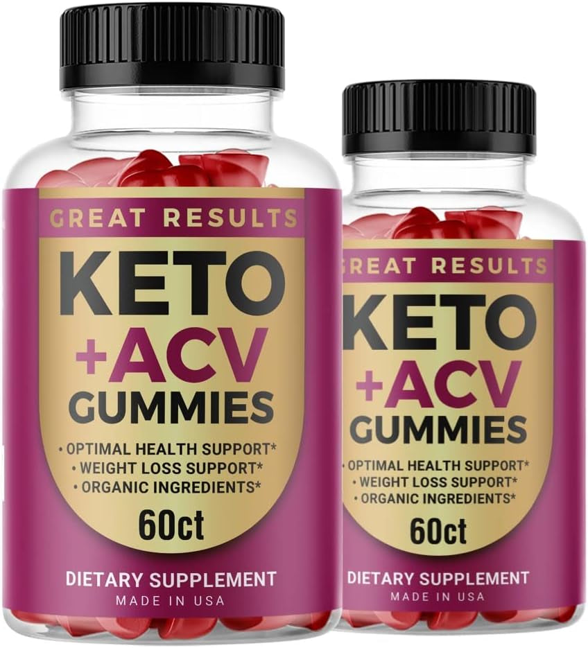 Lomilan Great Results Keto Gummies, Great Results Keto ACV Gummies, 120 Count (Pack of 2)