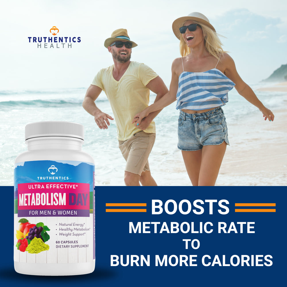 Truthentics Metabolism Booster for Weight Loss for Women & Men - Appetite Control, Energy Booster Fat Burner, Weight Loss Aid Supplement - 60 Capsules