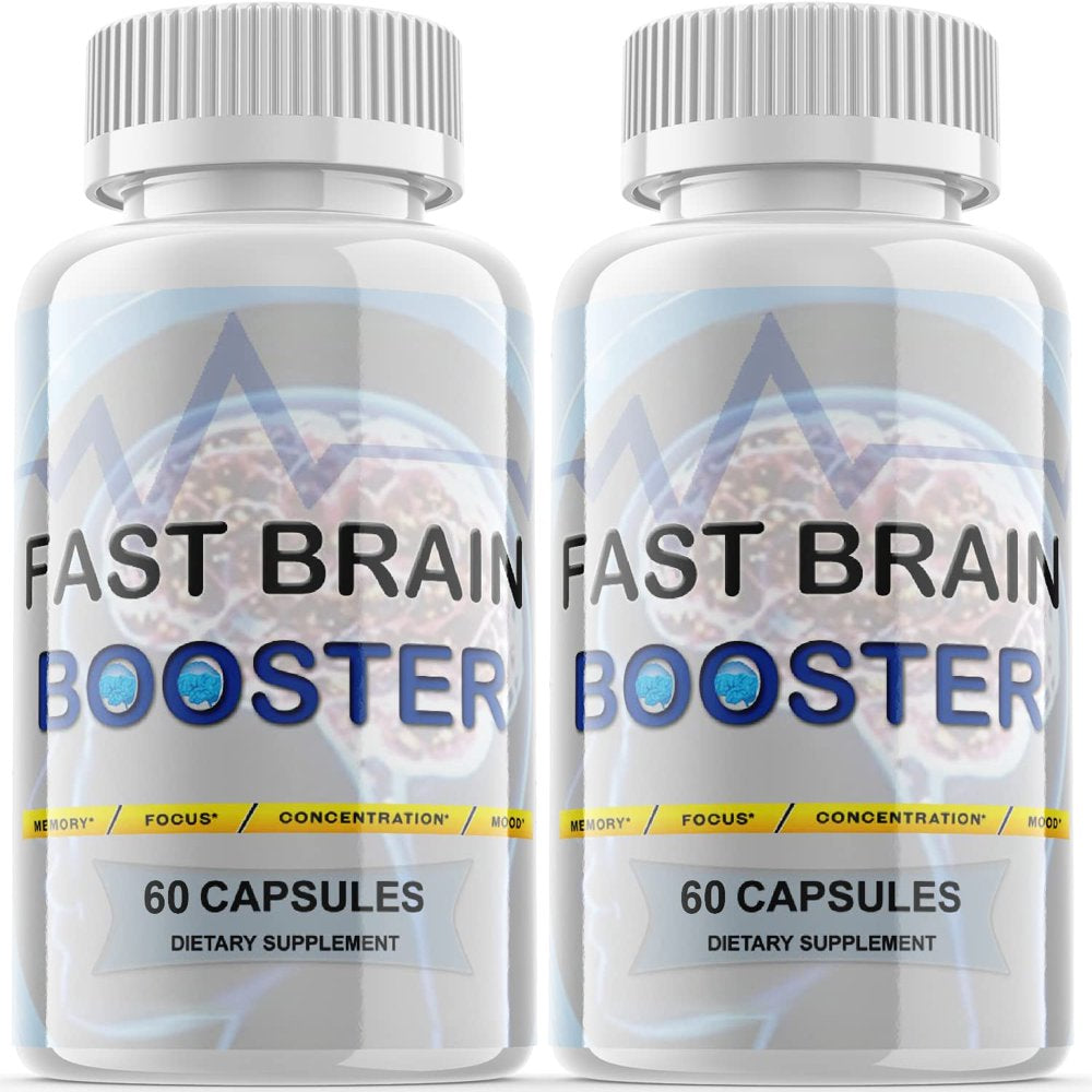 (2 Pack) Fast Brain Booster - Dietary Supplement for Focus, Memory, Clarity, & Energy - Advanced Cognitive Support Formula for Maximum Strength - 120 Capsules