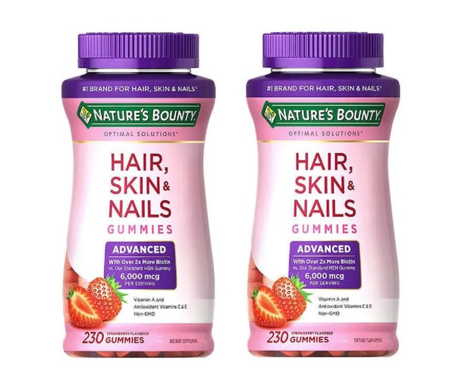 Nature'S Bounty Hair, Skin and Nails Advanced, 230 Gummies Each Bottle. Pack of 2.