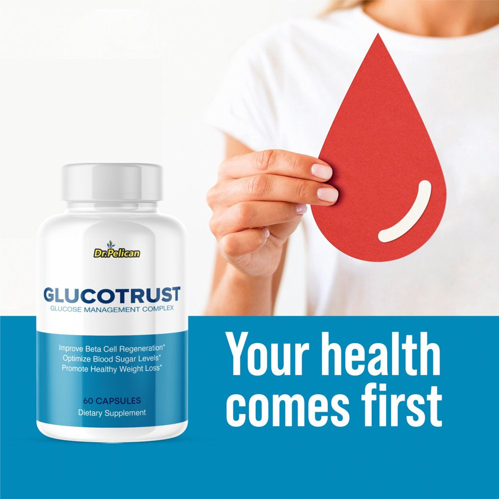 Glucotrust- Blood Sugar/Glucose/Metabolism/Weight Loss- 2 Bottles-120 Capsules-Dr. Pelican