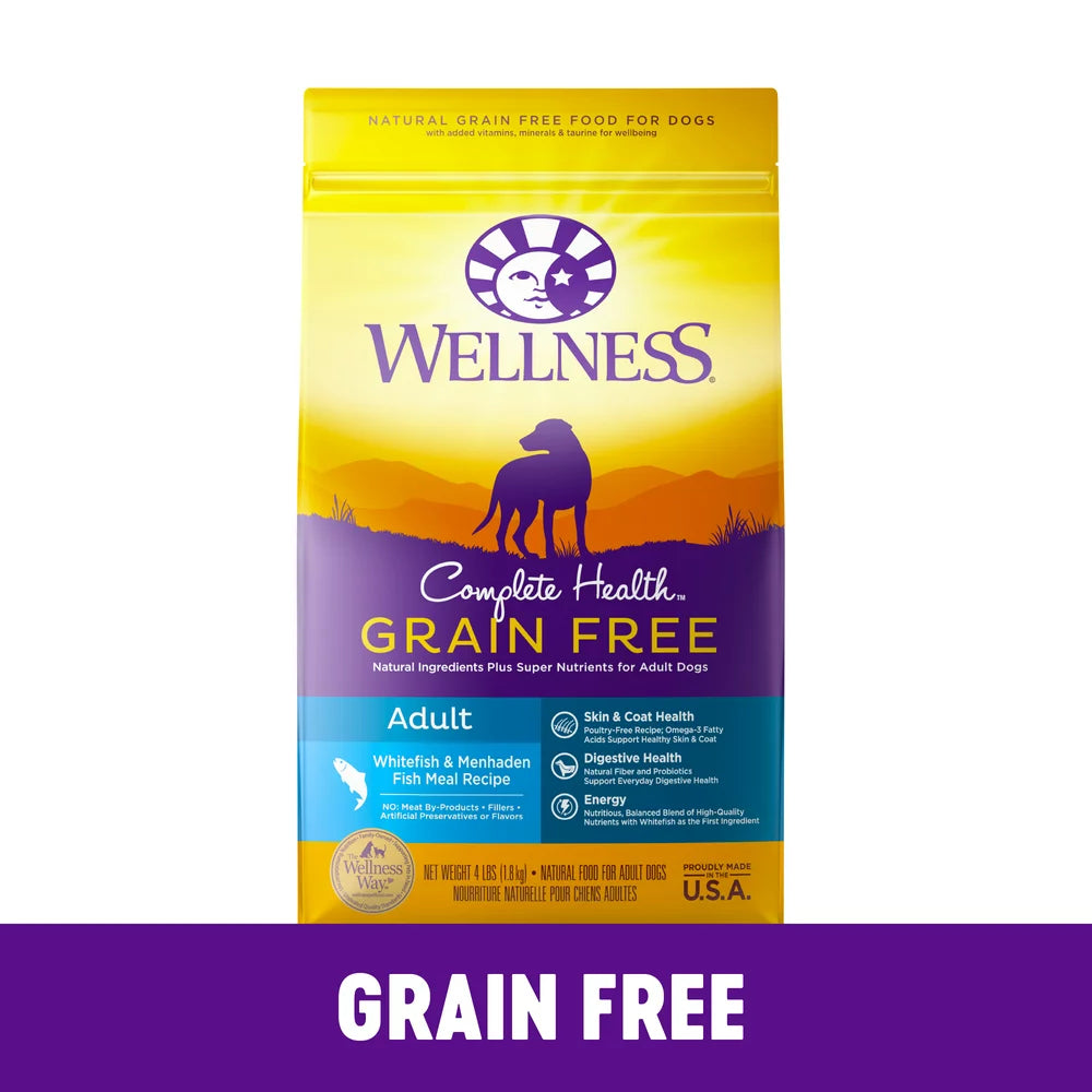 Wellness Complete Health Natural Grain Free Dry Dog Food, Whitefish, 24-Pound Bag