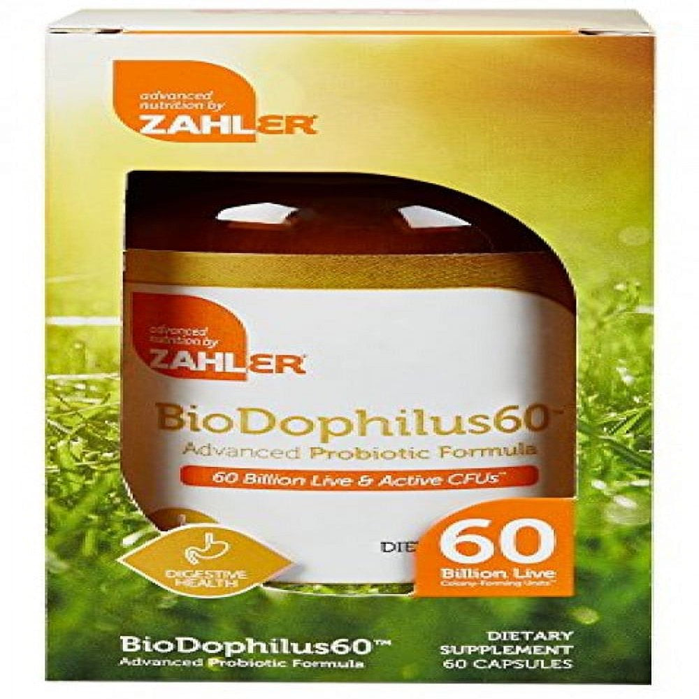 Zahler Biodophilus, All Natural Advanced Probiotic Supplement, Helps Promote Digestive Health, 60 Billion Live Culturesper Serving, Optimal Acidophilus for Women and Men, Certified Kosher, 60 Capsule