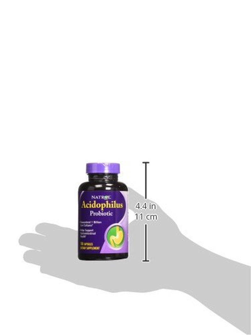 Natrol Acidophilus 100Mg Capsules, Unflavored, Purple, 150 Count, Pack of 3