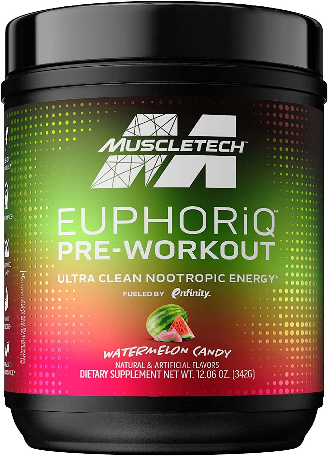 Pre Workout Powder Muscletech Euphoriq Preworkout Smart Pre Workout Powder for Men & Women Caffeine Metabolite Fueled with Paraxanthine Watermelon Candy (20 Servings)