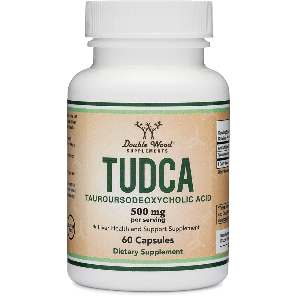 TUDCA Liver Support Supplement, (60 Capsules, 250Mg) Genuine Bile Acid TUDCA with Strong Smell and Taste by Double Wood Supplements