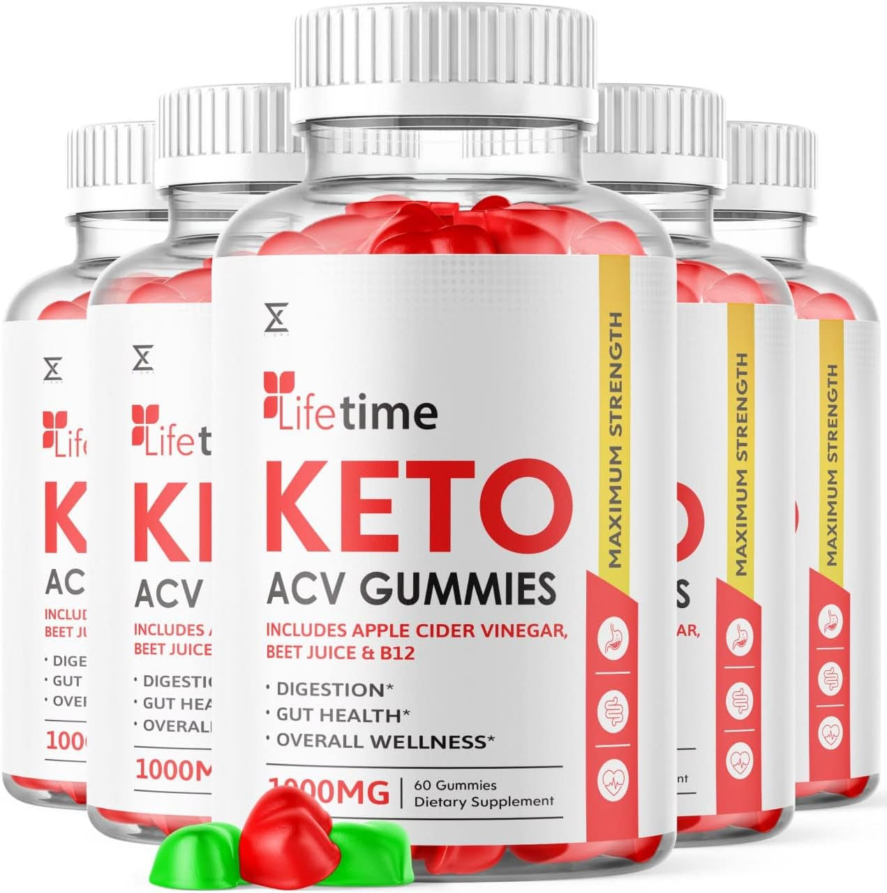 (5 Pack) Lifetime Keto plus ACV Gummies with Pomegranate Lifetime Keto plus ACV Gummies Advanced Life Time Keto Apple Cider Vinegar Gummy (300 Gummies)