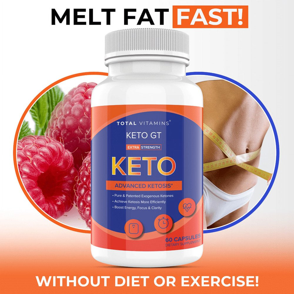 Keto GT Advanced Weight Loss 800Mg Fast Keto Diet Pills Fat Burner 60 Capsules