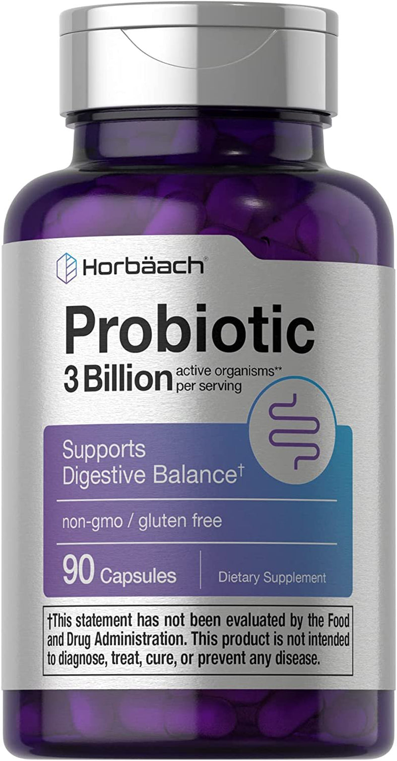 Probiotic for Women & Men'S Digestive Health | 3 Billion CFU | 90 Capsules | by Horbaach