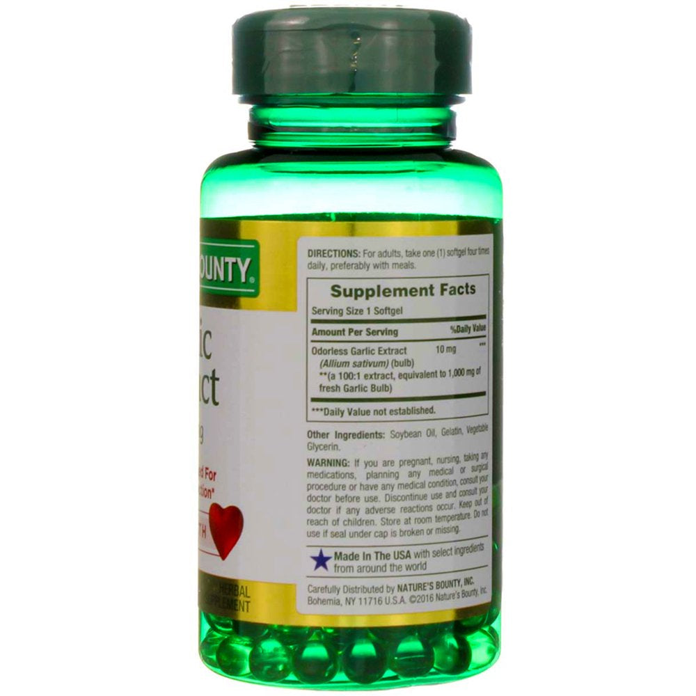 Nature'S Bounty Garlic 1000 Mg Softgels 100 Each