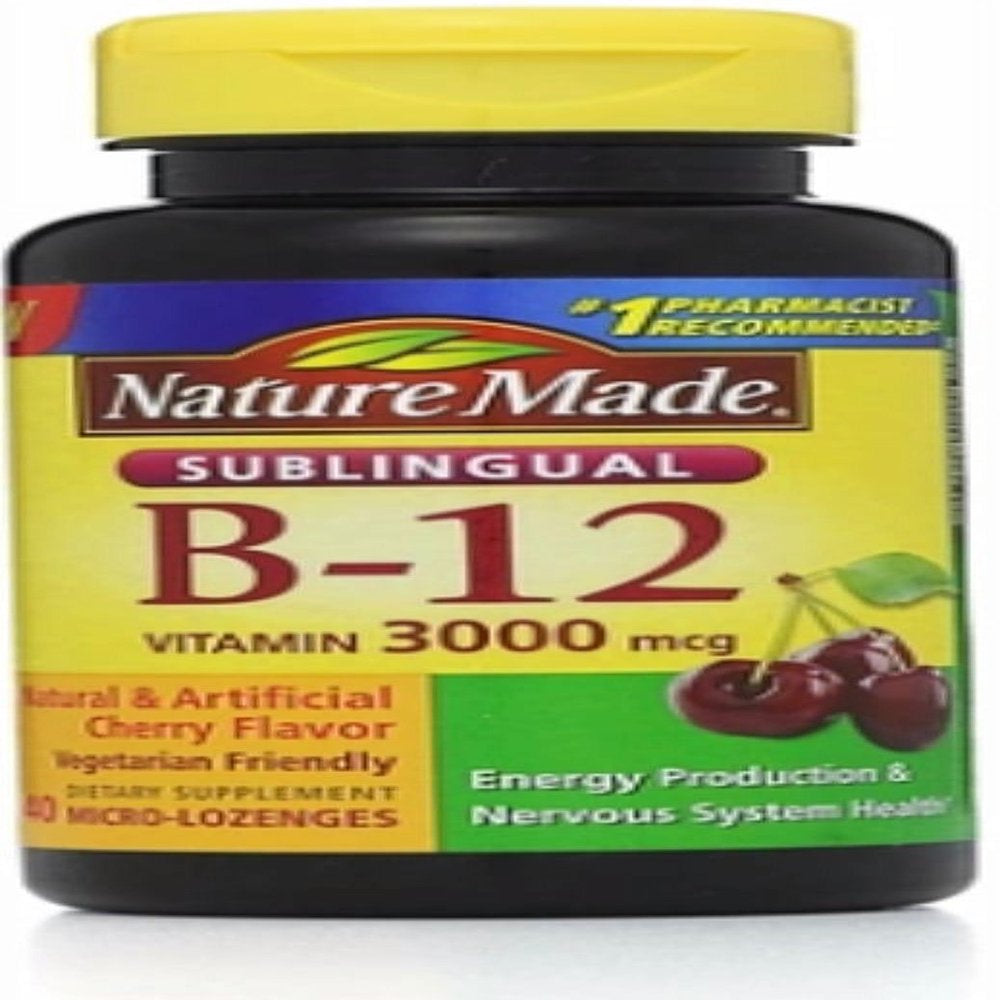 Nature Made Vitamin B-12 3000Mcg, Sublingual Lozenges, Cherry 40 Ea (Pack of 3)