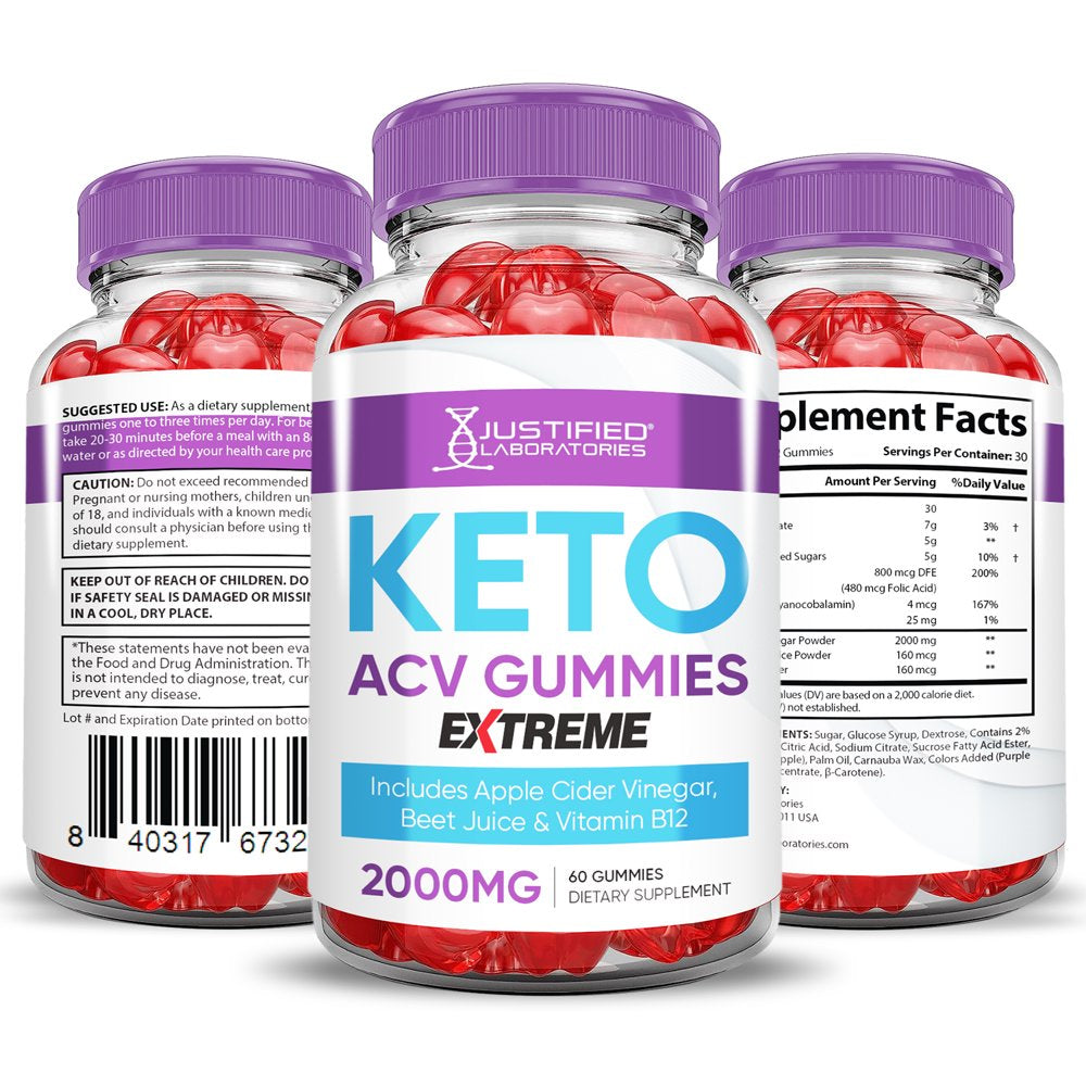 (2 Pack) Generic Keto Extreme ACV Gummies 2000Mg Dietary Supplement 120 Gummys