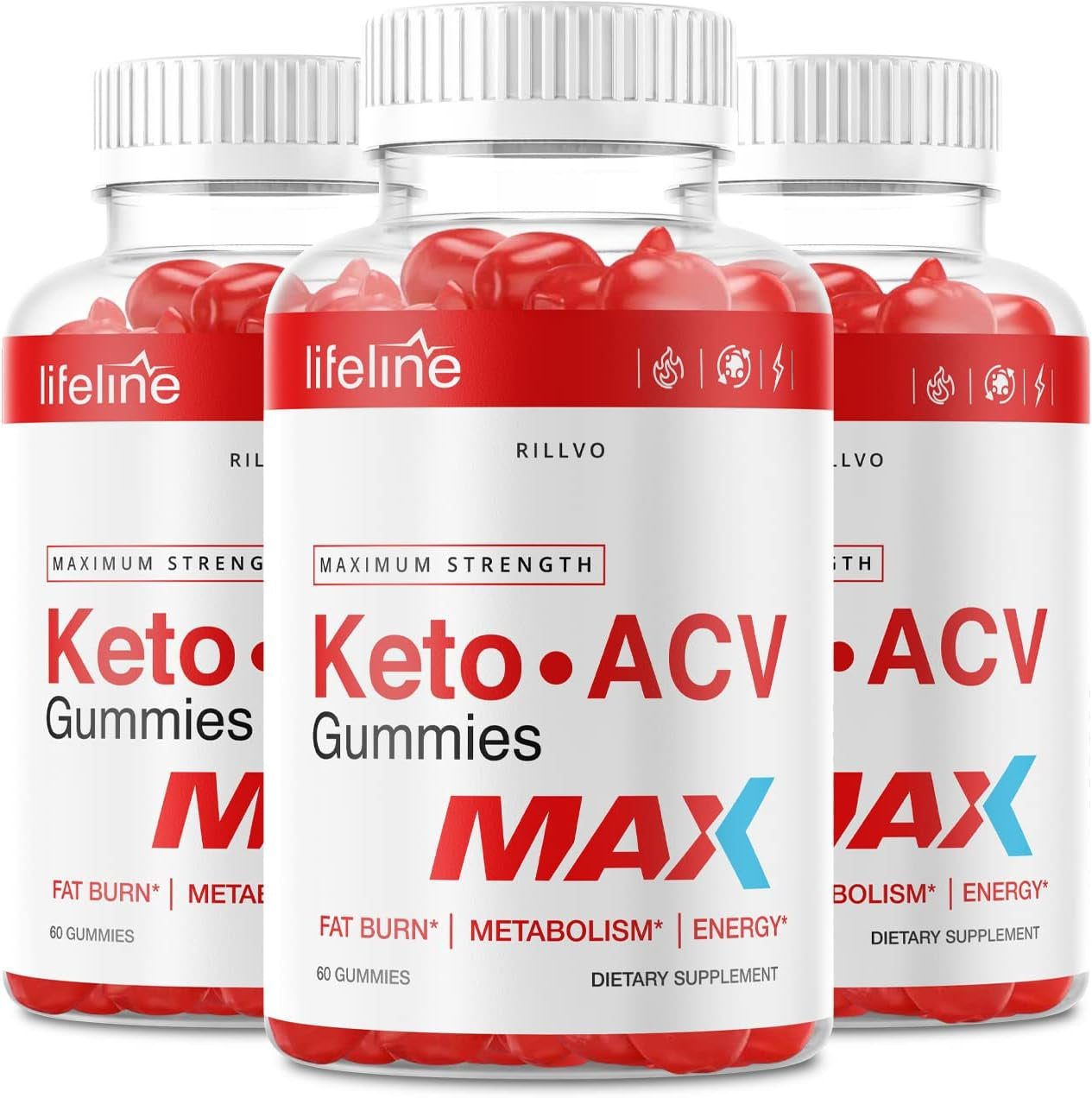 (3 Pack) Lifeline Keto Max Gummies - Advanced Formula Life Line Keto ACV Gummies (180 Gummies)