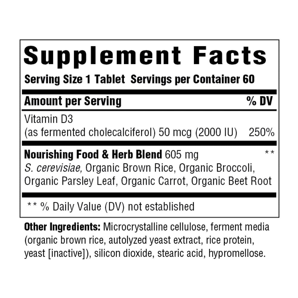 Megafood Vitamin D3, 50 Mcg (2,000 IU), 60 Tablets