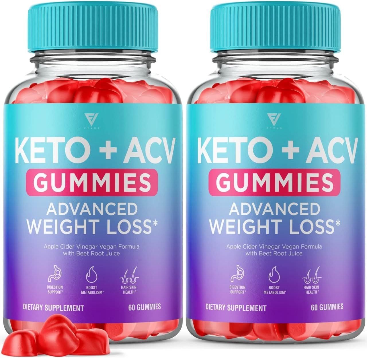 (2 Pack) Keto ACV Gummies Advanced Weight Loss, ACV Keto Gummies Fat Apple Cider Vinegar Diet Supplement, Keto+ Detox Cleanse Lose Belly Work Fast Women Men (120 Gummies)