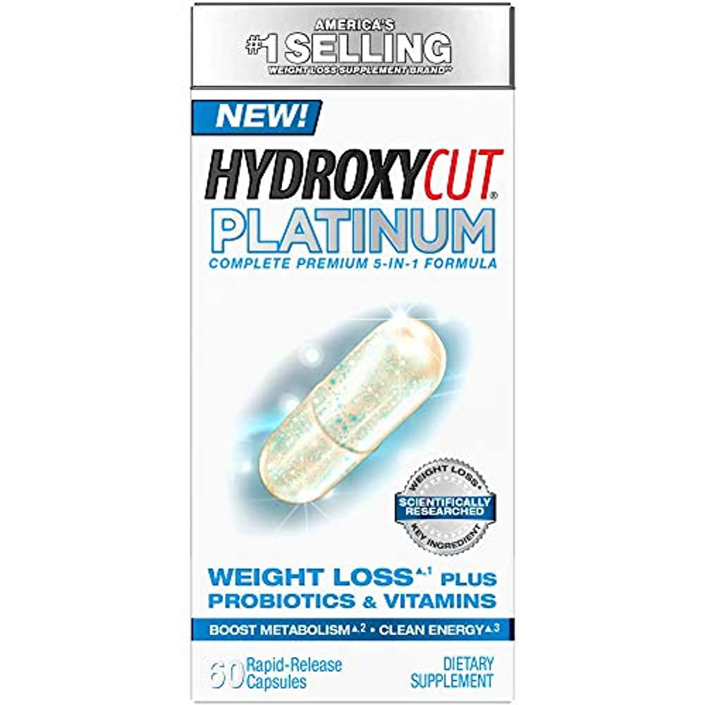 Weight Loss Pills for Women & Men | Hydroxycut Platinum | Probiotic + Weight Loss Supplement Pills | Energy Pills | Metabolism Booster for Weight Loss | Weightloss & Energy Supplements | 60 Pills