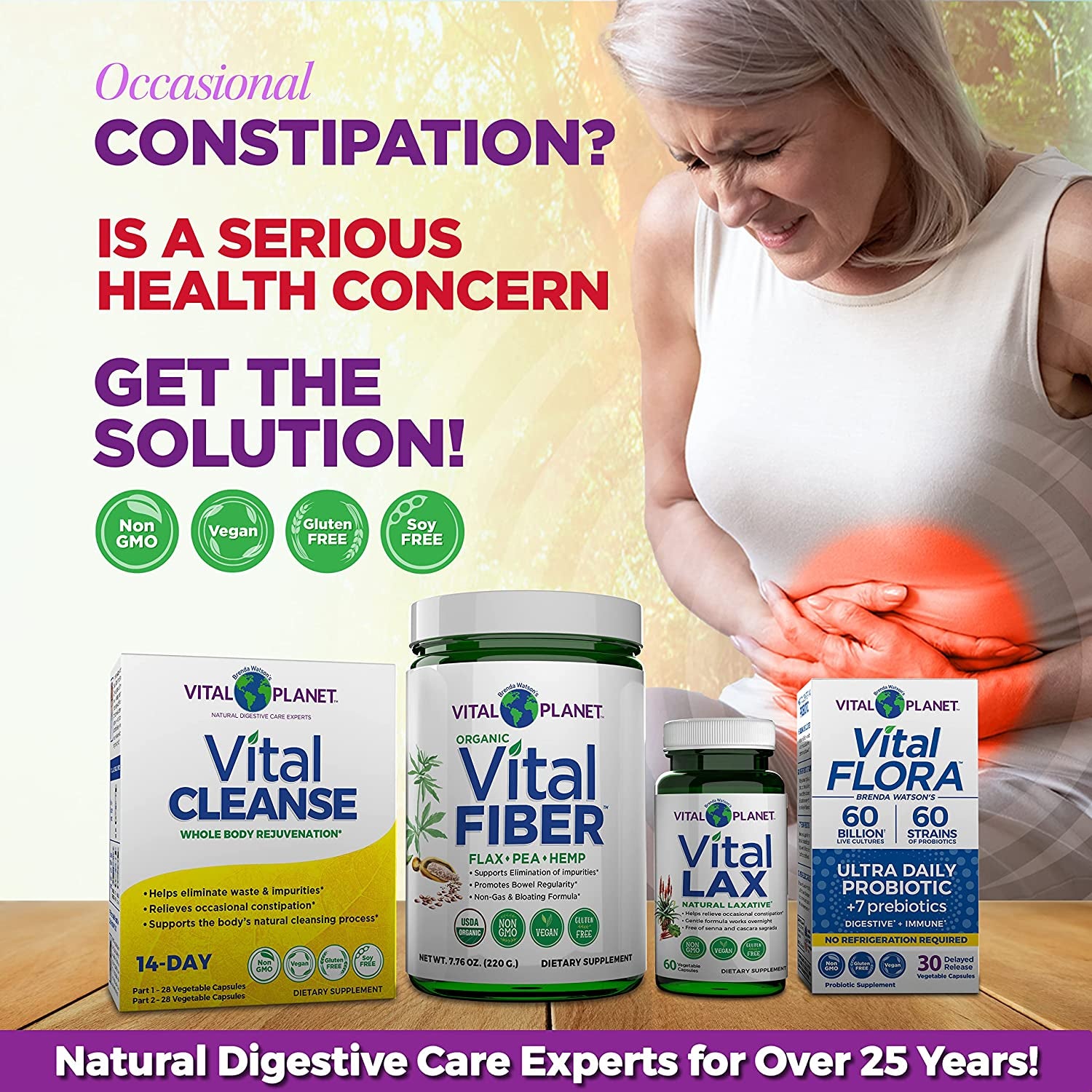 Vital Planet - Vital Cleanse with Milk Thistle, Magnesium, Cape Aloe and Herbs, Natural Supplement for Occasional Constipation and Healthy Elimination, 2-Part - 14 Day Kit, 56 Capsules