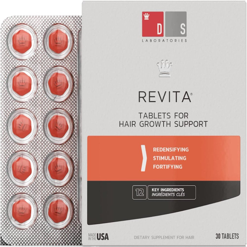 DS LABORATORIES Revita Tablets Hair Growth Supplement, Promotes Hair Growth in Women and Men, Experience Thicker, Fuller Hair, Biotin, Vitamin D, Iron 30 Day Supply