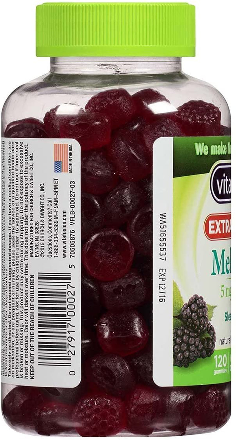 Vitafusion Extra Strength Melatonin Gummies, Blackberry 1 120 Each - (Pack of 2)