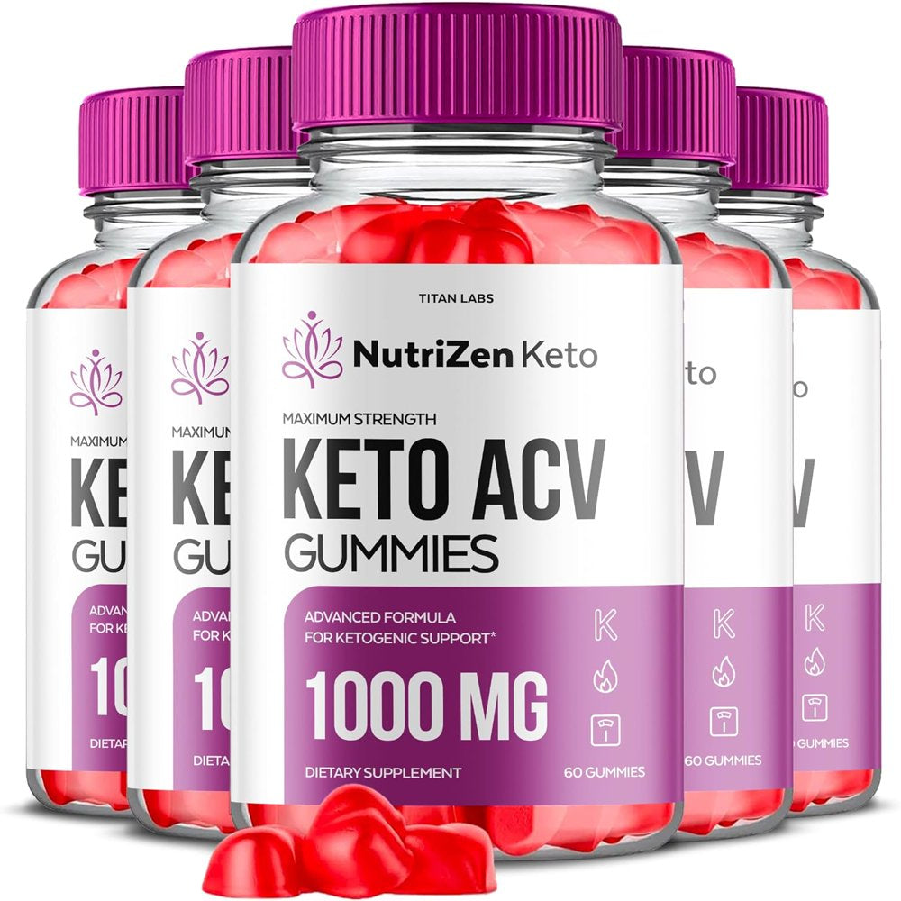 (5 Pack) Nutrizen Keto ACV Gummies - Apple Cider Vinegar Supplement for Weight Loss - Energy & Focus Boosting Dietary Supplements for Weight Management & Metabolism - Fat Burn - 300 Gummies