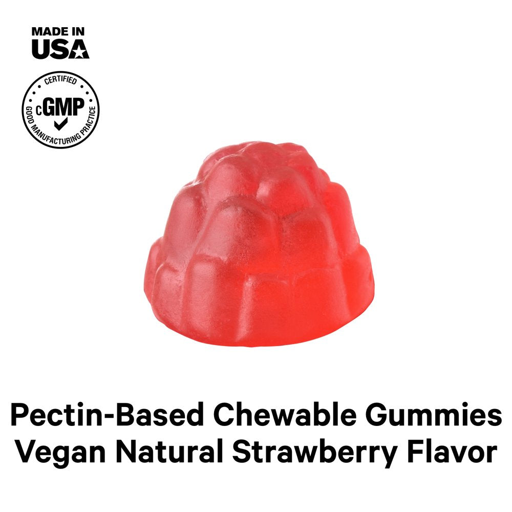 Codeage Vitamin D3 Gummies, Pectin-Based Chewable Vitamin D 5000 IU, Strawberry Flavor Vitamins Gummy, 60 Ct