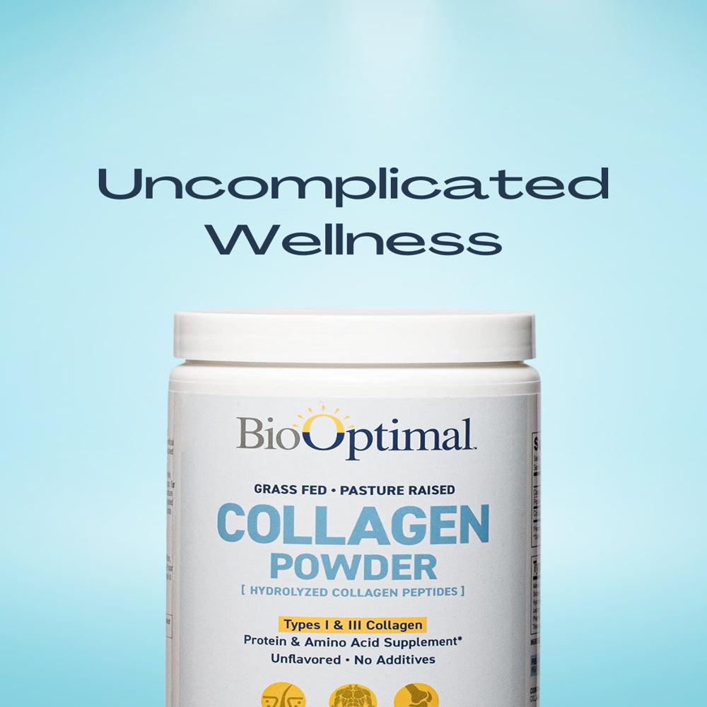 Biooptimal Collagen Powder, Grass Fed Collagen Peptides (30 Day Supply)