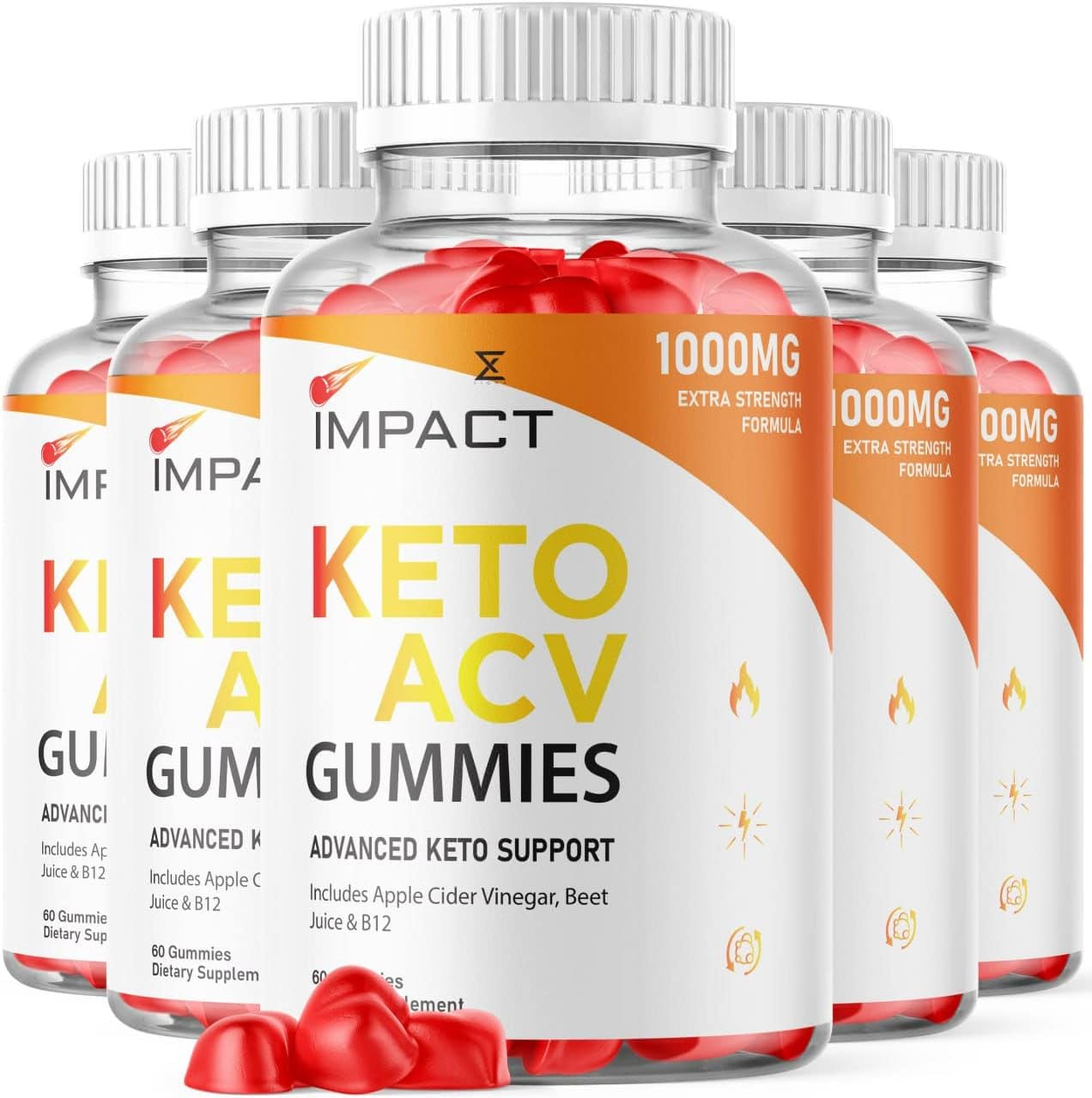 (5 Pack) Impact Keto ACV Gummies Advanced Keto plus ACV (300 Gummies)