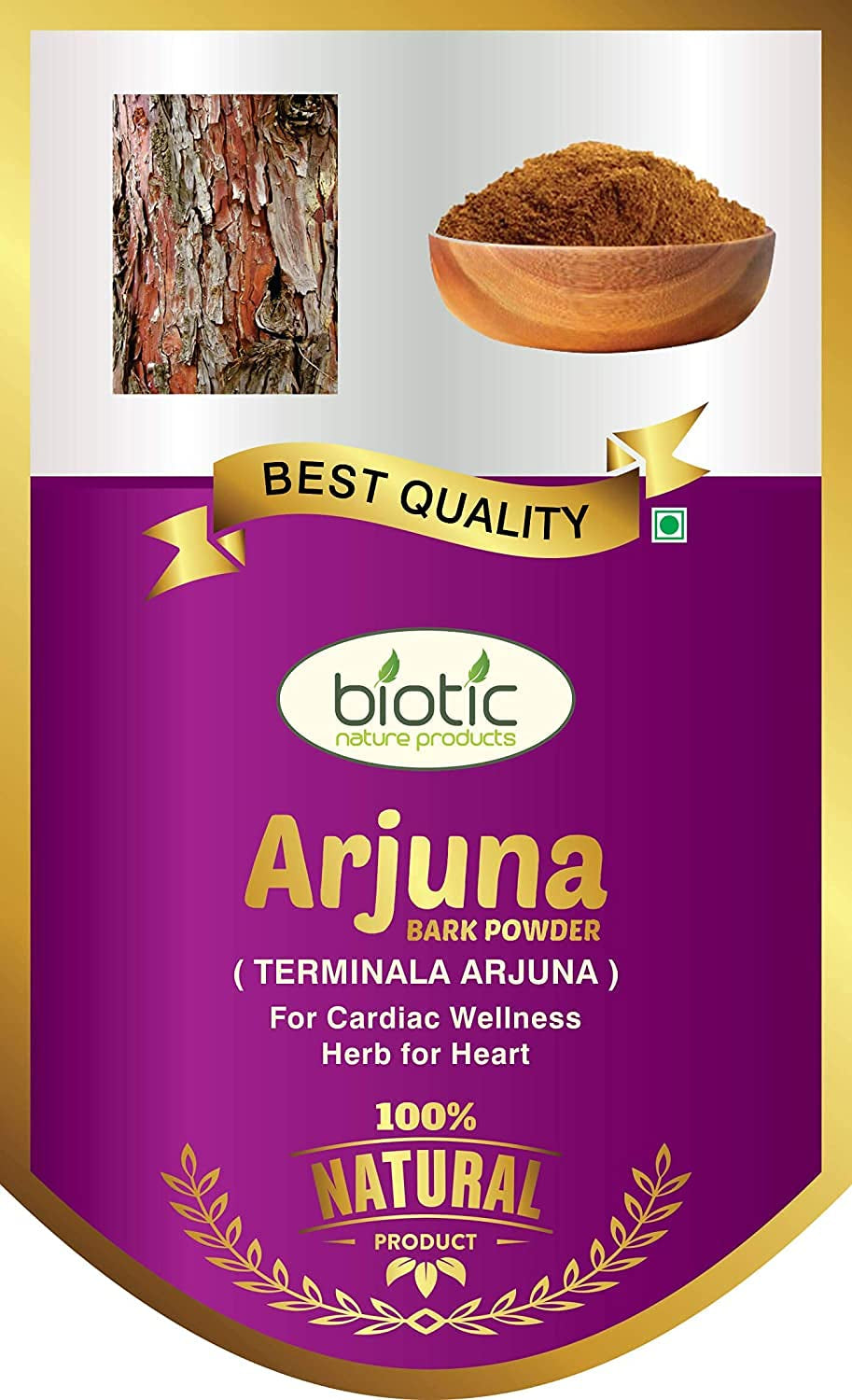 XLO Biotic Natural Arjuna Bark Powder (Terminalia Arjuna) - 200 G. | Herbal Powder for the Heart