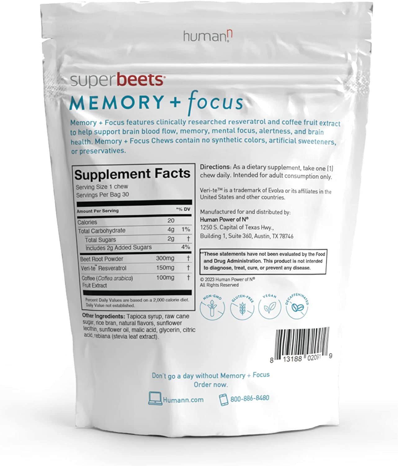 Humann Superbeets Superbeets Heart Chews & Memory + Focus Chews & Neo40 Daily Bundle