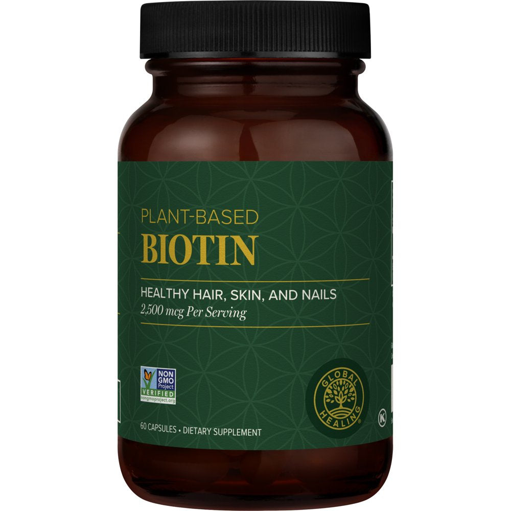 Global Healing Biotin Vitamin B7 Hair Growth Supplement Products - 60 Capsules