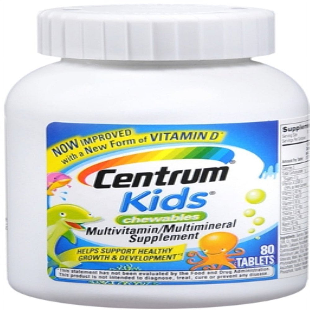 Centrum Kids Chewable Tablets 80 Tablets (Pack of 3)