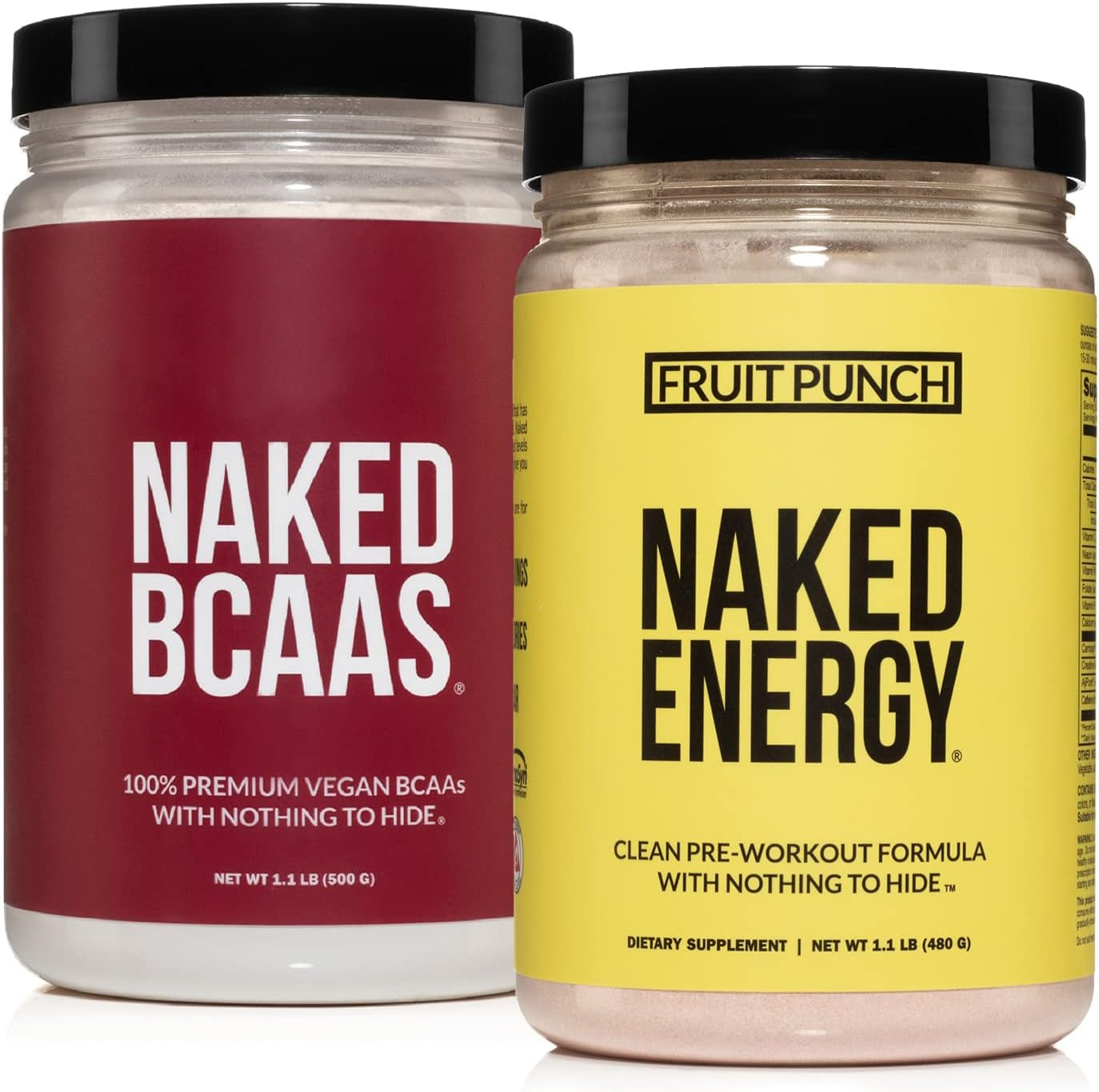 Vegan Energy and Performance Bundle: Naked Fruit Punch Energy and Naked BCAAS Amino Acids Powder