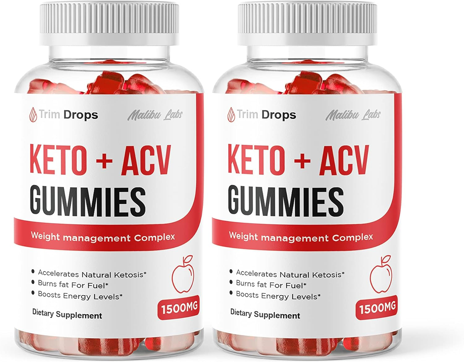 Trim Drop Apple Cider Vinegar Gummies, ACV Ketosis Drops Strong Time Released Formula, 1500Mg Once a Day, Ketogenic Support Supplement, Ketos Shark Gummy, (2 Pack) Two Bottles, 60 Day Supply Tank