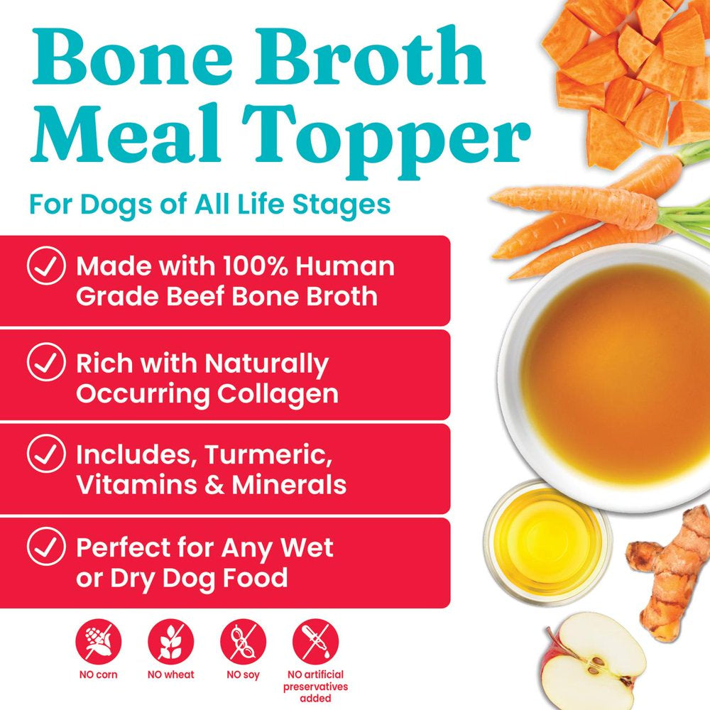 Solid Gold Bone Broth Meal Topper for Dogs, Grain-Free, Beef Flavor, 8 Oz