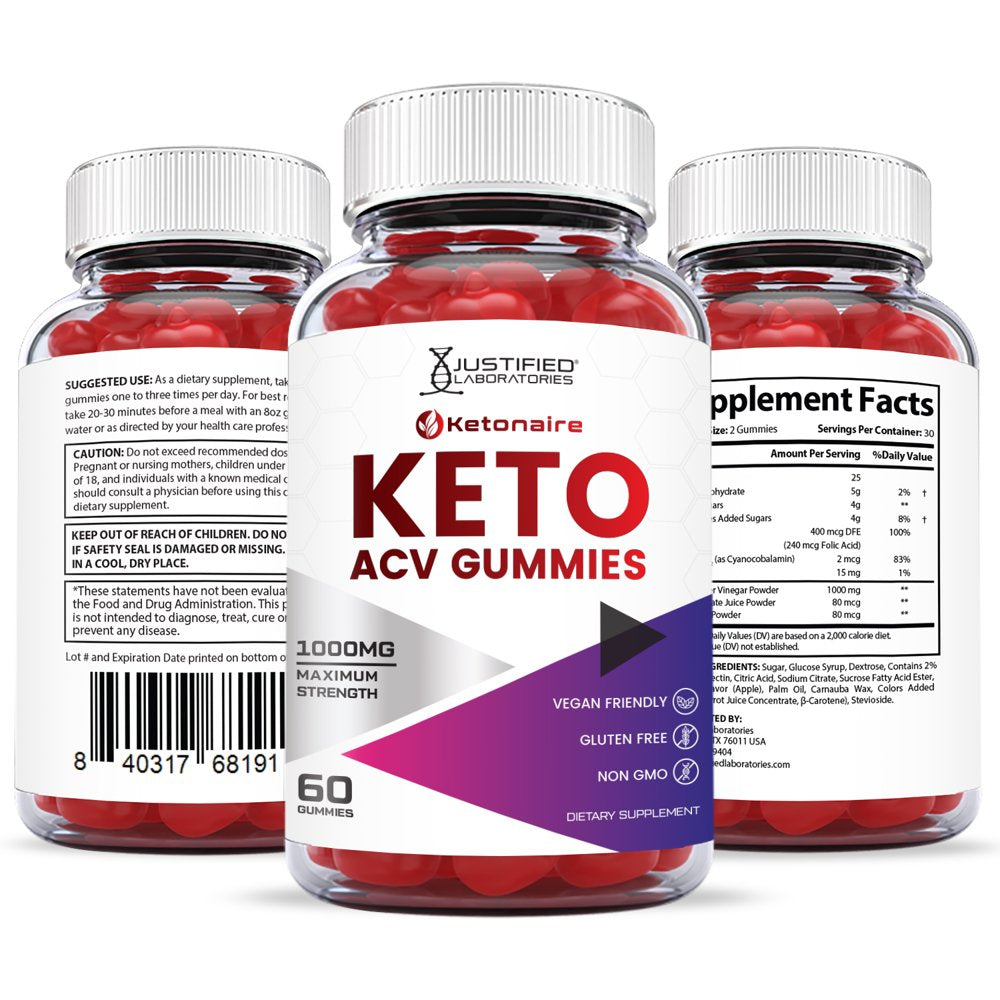 (10 Pack) Ketonaire Keto ACV Gummies 1000MG Dietary Supplement 600 Gummys