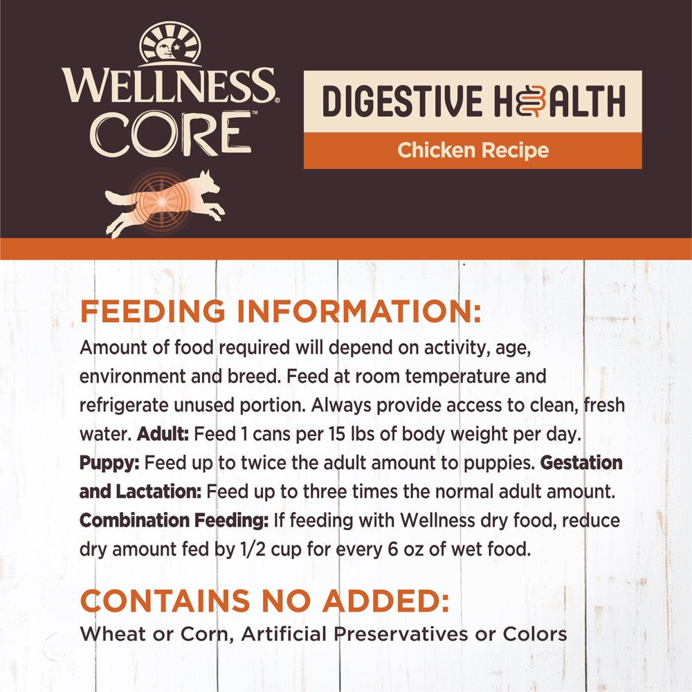 Wellness CORE Digestive Health Chicken Grain Free Wet Dog Food, 13 Ounce Can (Pack of 12)