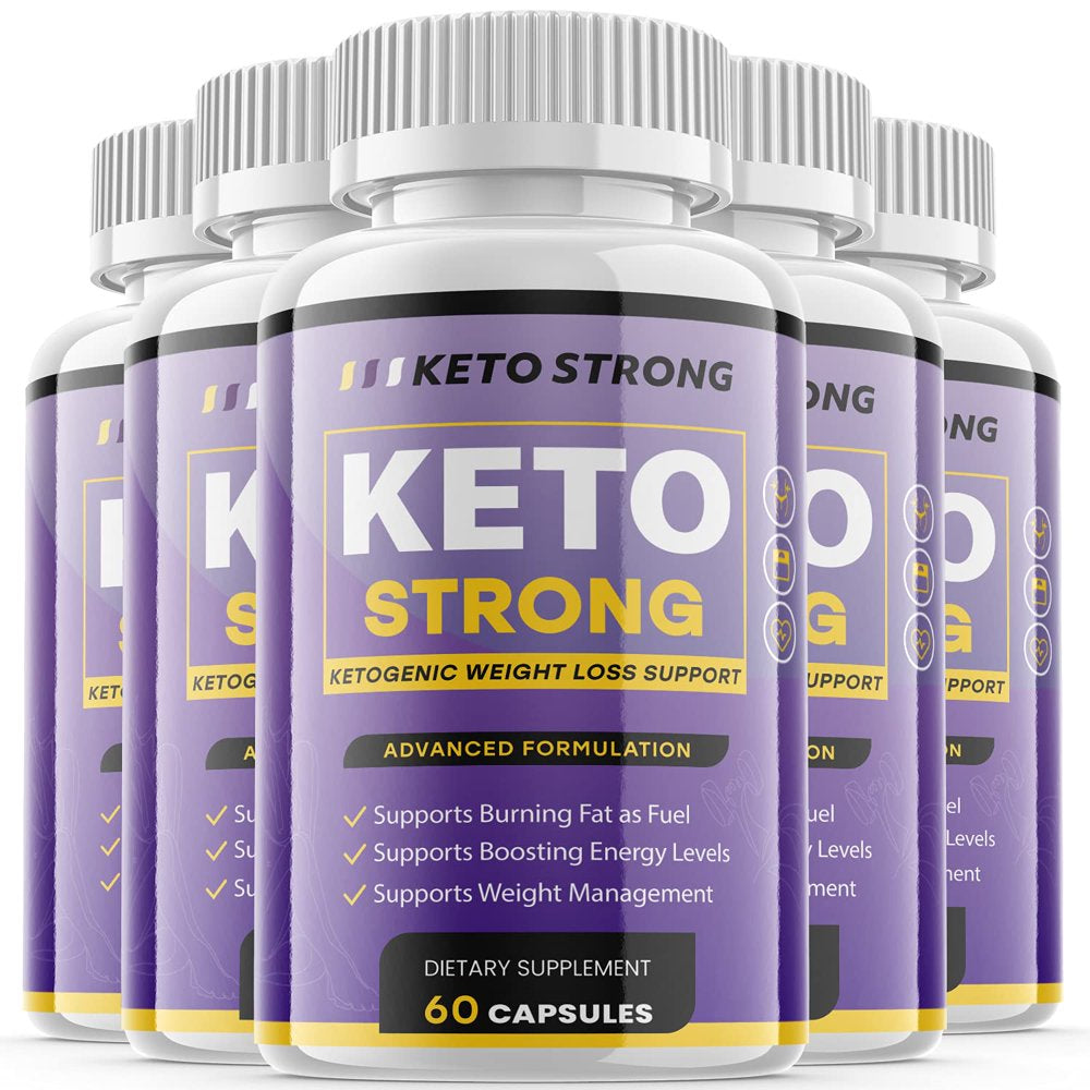 (5 Pack) Keto Strong - Keto Pills for Weight Loss - Energy Boosting Dietary Supplements for Weight Management and Metabolism - Advanced Ketogenic Ketones - 300 Capsules